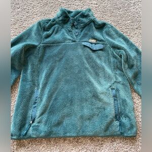 L.L. Bean women’s green fuzzy zip up size large